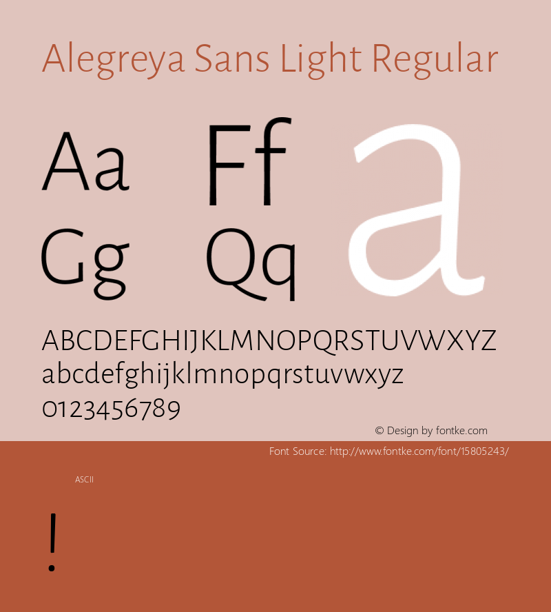 Alegreya Sans Light Regular Version 1.000;PS 001.000;hotconv 1.0.70;makeotf.lib2.5.58329 DEVELOPMENT; ttfautohint (v1.4.1) Font Sample