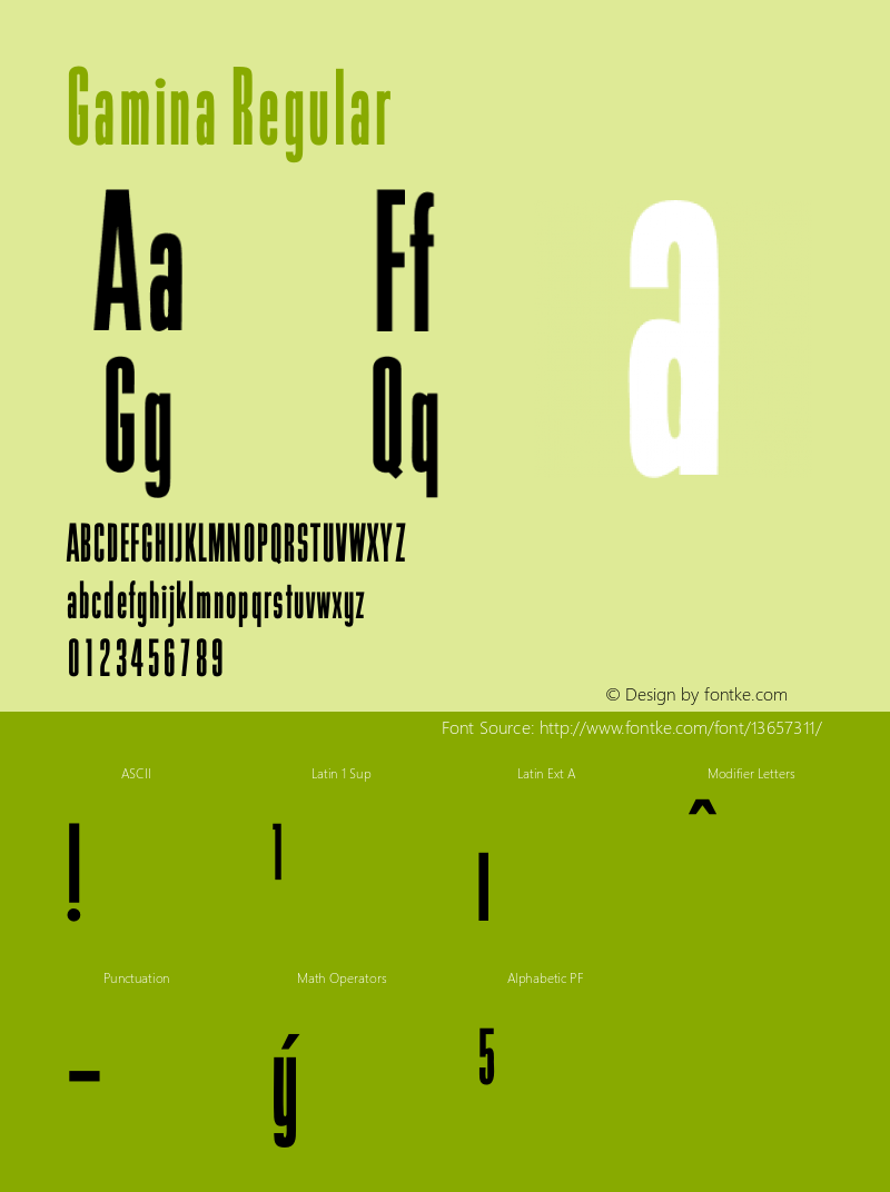 Gamina Regular 001.000 Font Sample