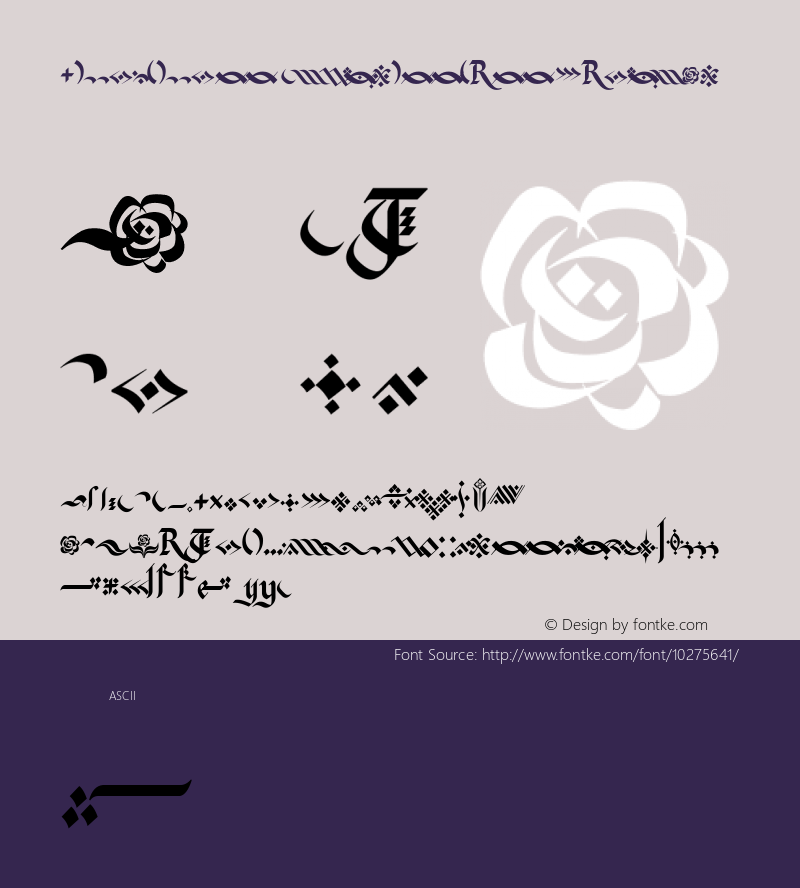 Kingthings Flourishes Regular Version 1.0; November, 2003 Font Sample