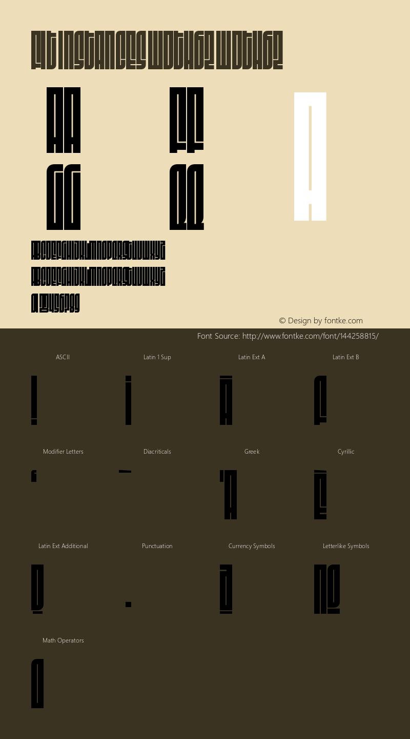 Fit Instances wdth62 Version 1.0 Font Sample