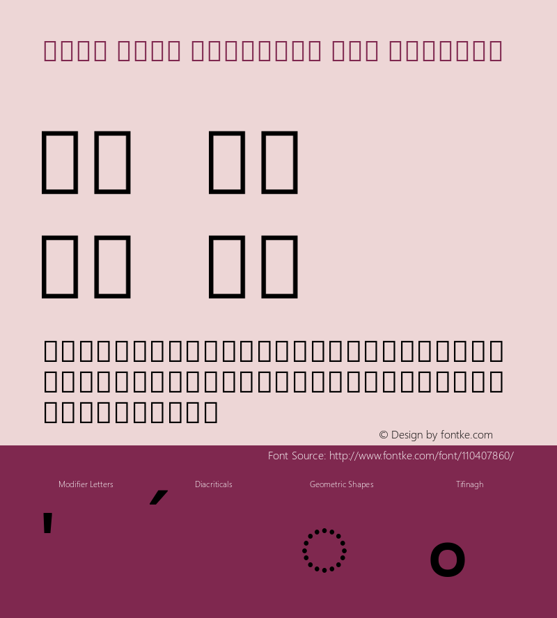 Noto Sans Tifinagh Air Regular Version 2.002; ttfautohint (v1.8.3) -l 8 -r 50 -G 200 -x 14 -D tfng -f none -a qsq -X 