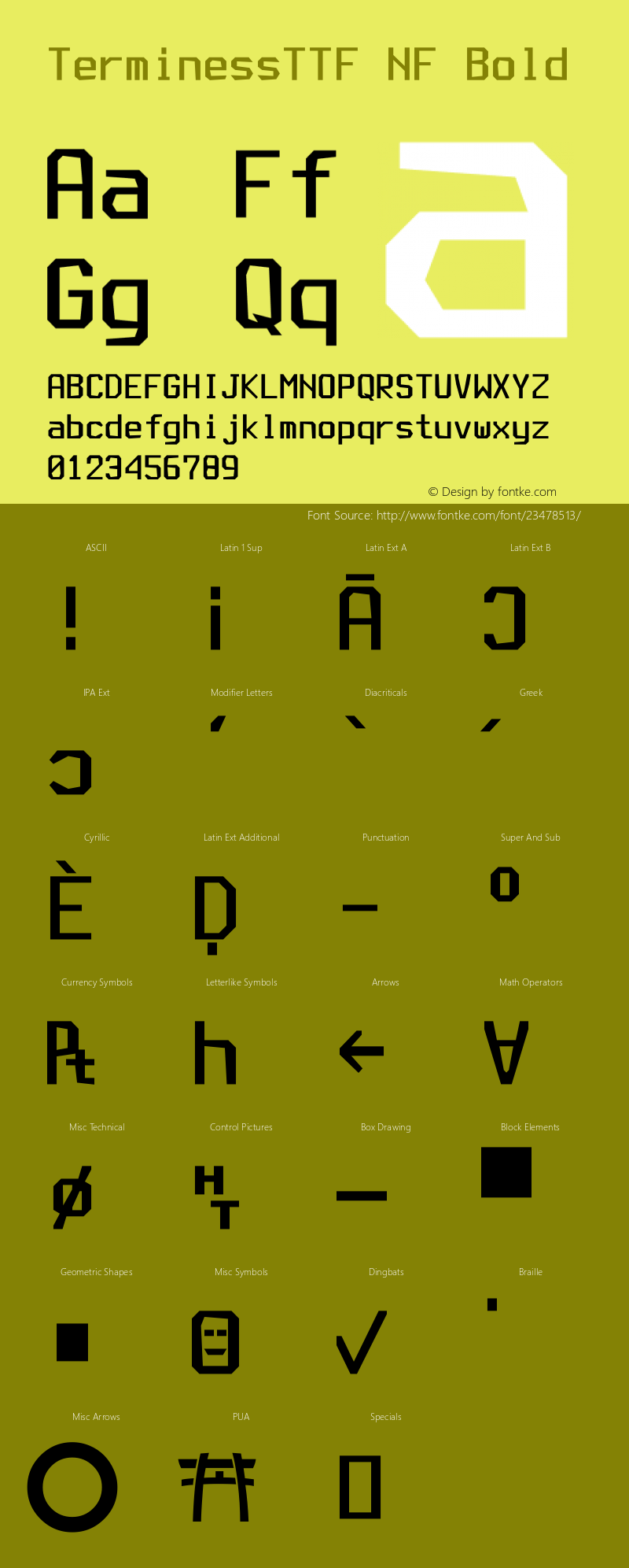 Terminess (TTF) Bold Nerd Font Complete Windows Compatible Version 4.40.1;Nerd Fonts 1. Font Sample