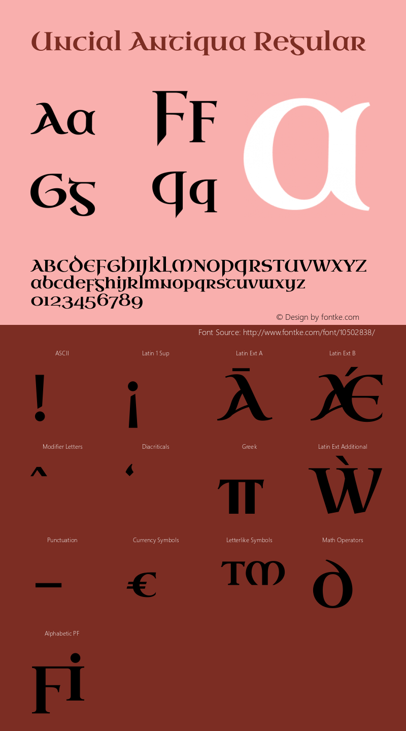 Uncial Antiqua Regular Version 1.000 Font Sample