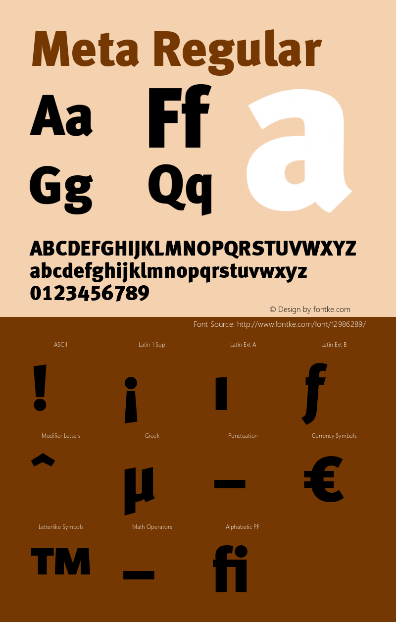 Meta Regular 004.301 Font Sample