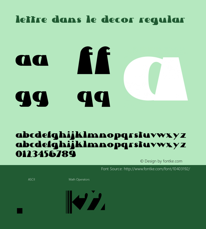 Lettre Dans Le Decor Regular 1.001 Font Sample