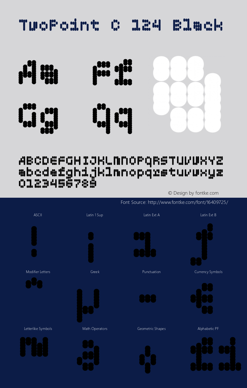 TwoPoint C 124 Black Version 1.000 Font Sample