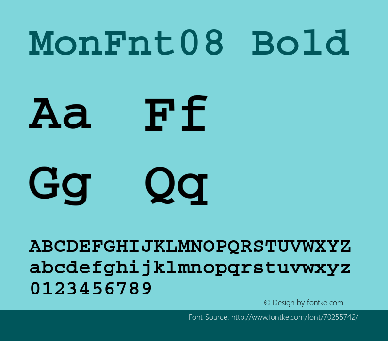 MonFnt08 Bold Version 1.0 Font Sample