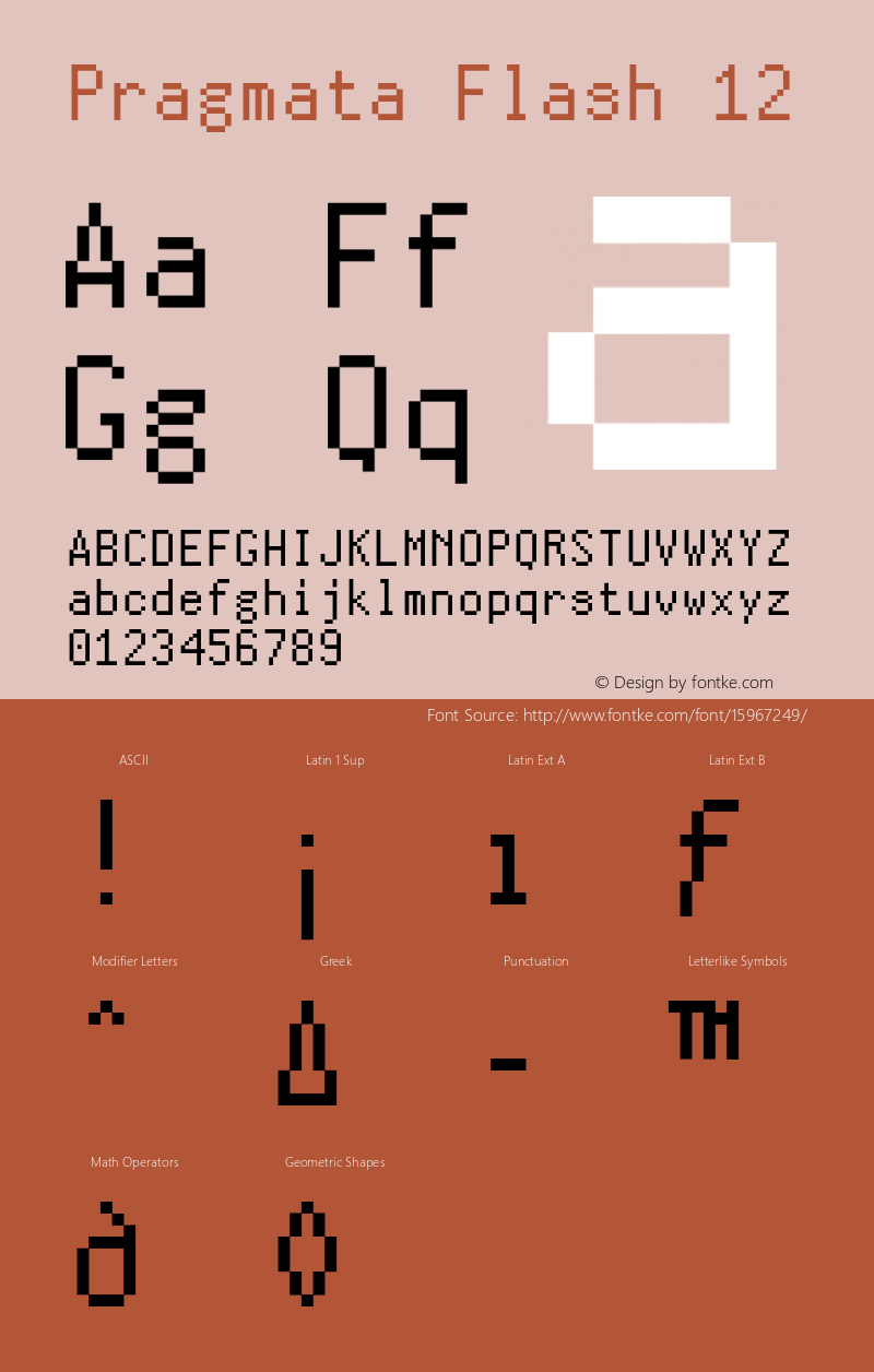 Pragmata Flash 12 Version 1.000 Font Sample