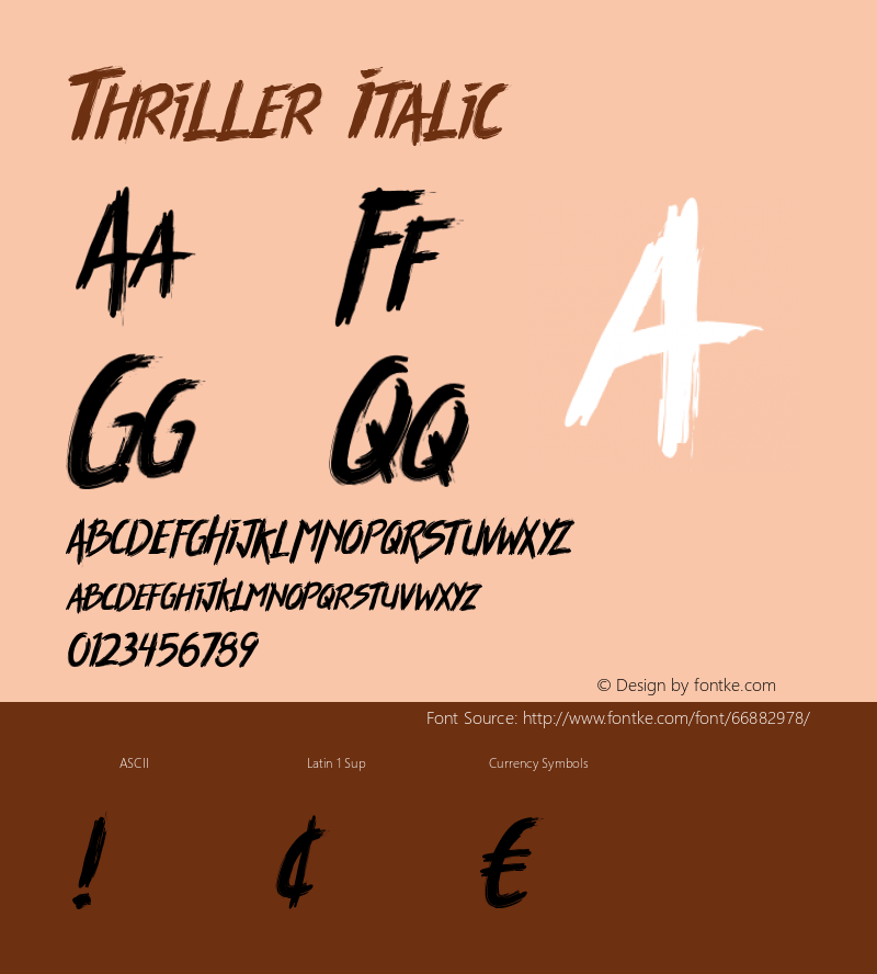 Thriller Italic Version 1.000 Font Sample