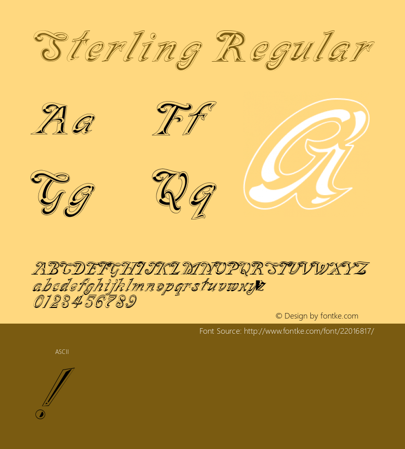 Sterling 1.0 Fri Oct 25 16:16:43 1996 Font Sample