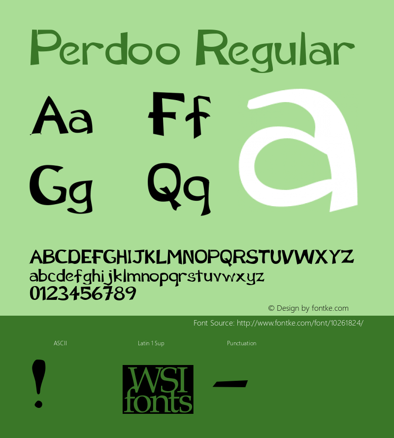 Perdoo Regular Macromedia Fontographer 4.1 7/1/96 Font Sample