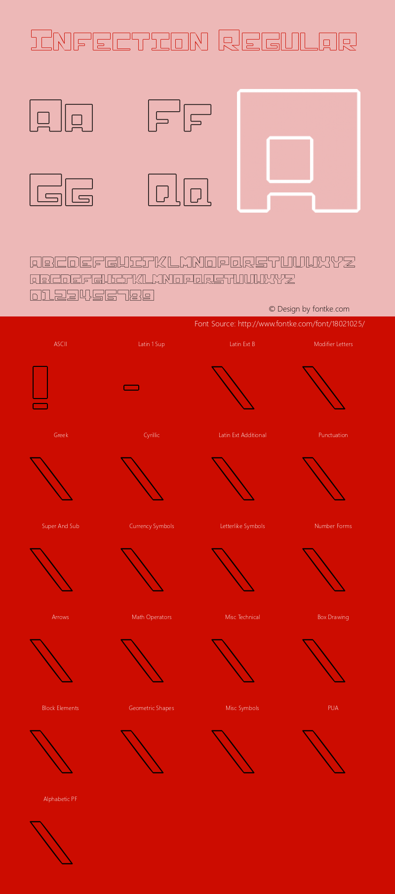 Infection Regular Version 1.00 May 20, 2007, initial release Font Sample