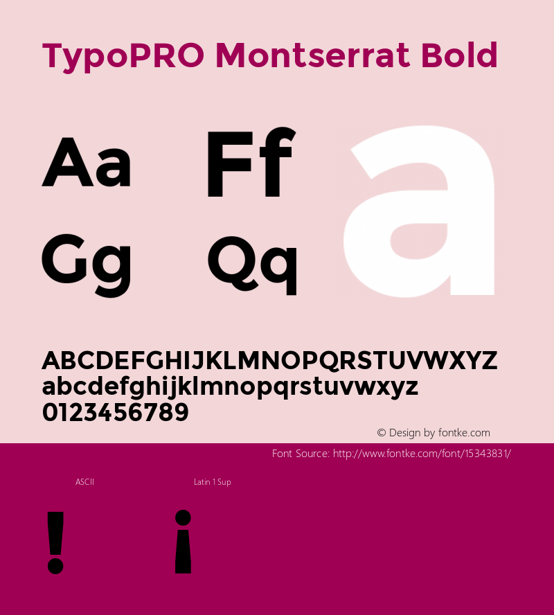 TypoPRO Montserrat Bold Version 2.001 Font Sample