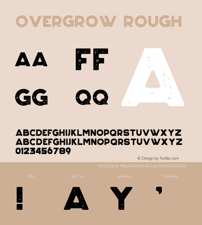 Overgrow Rough Version 1.054;Fontself Maker 3.5.1 Font Sample