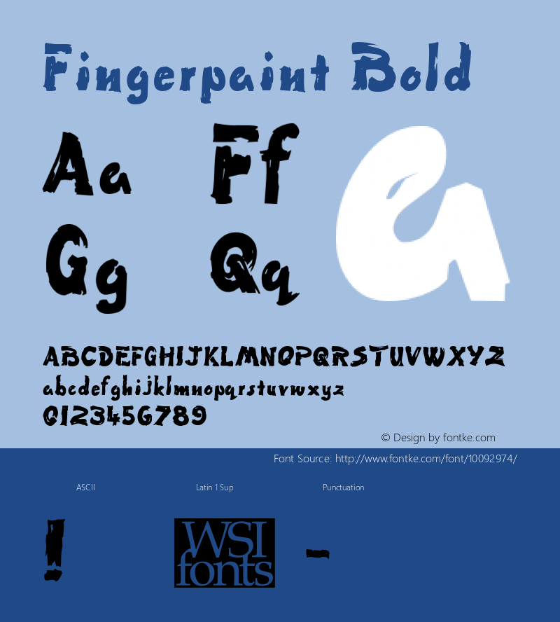 Fingerpaint Bold The IMSI MasterFonts Collection, tm 1995, 1996 IMSI (International Microcomputer Software Inc.) Font Sample