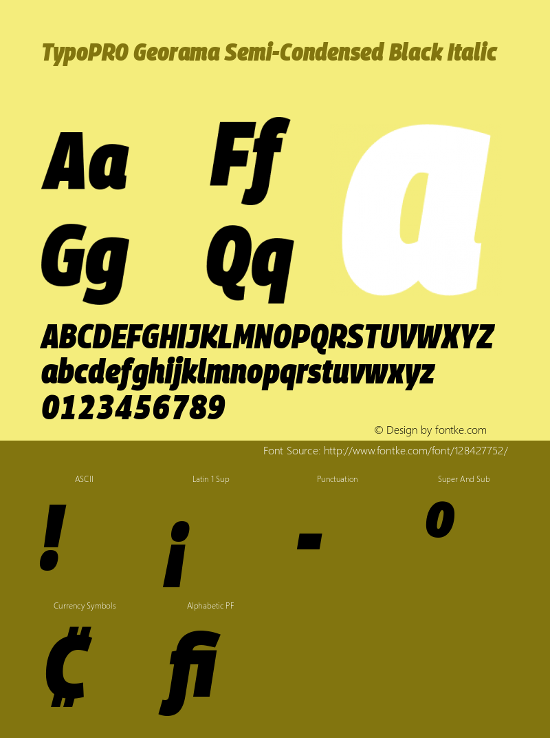 TypoPRO Georama Semi Condensed Black Italic Version 1.001 Font Sample
