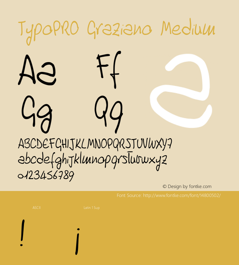 TypoPRO Graziano Medium Version 001.000 Font Sample