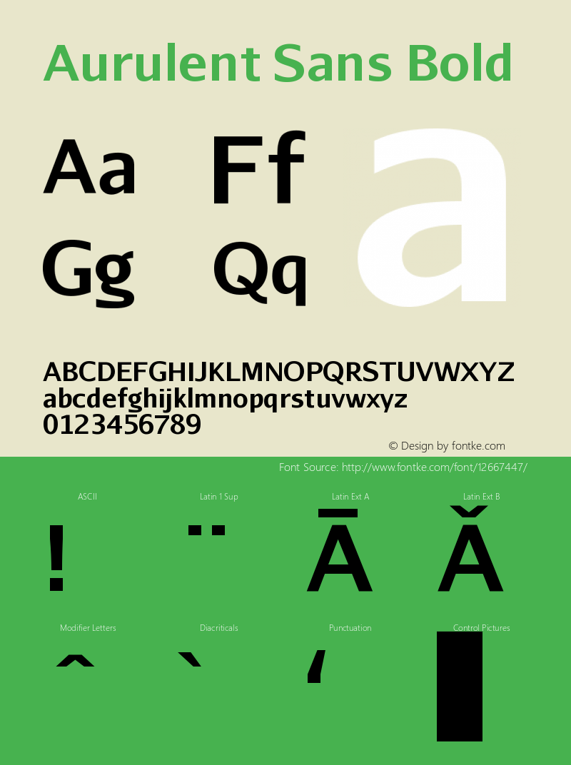 Aurulent Sans Bold Version 2007.05.04 Font Sample