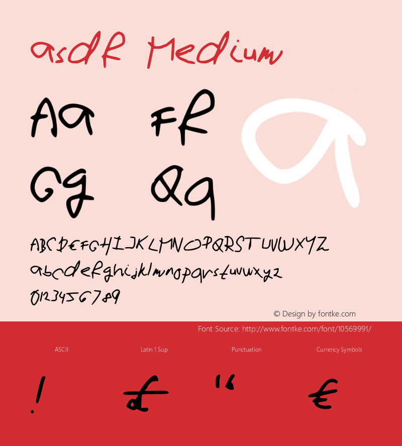 asdf Medium Version 001.000 Font Sample