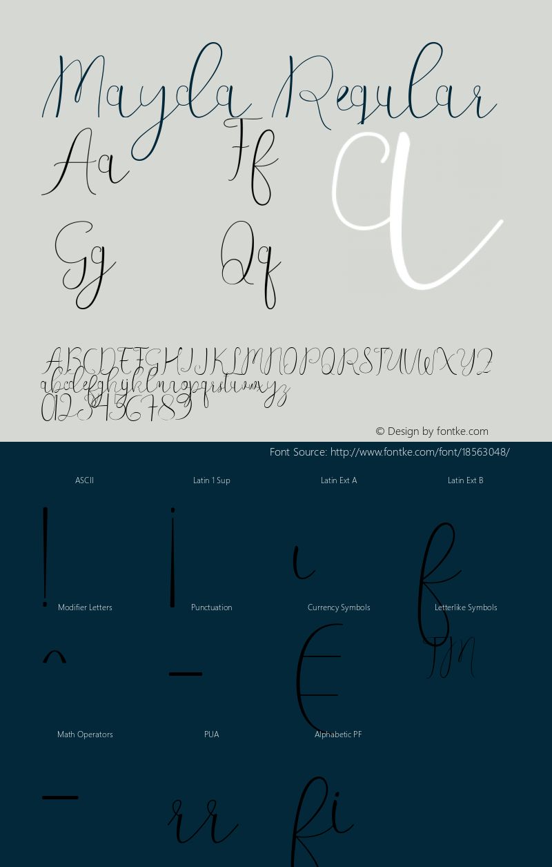 Mayda Regular Version 1.000; ttfautohint (v1.5.65-e2d9) Font Sample