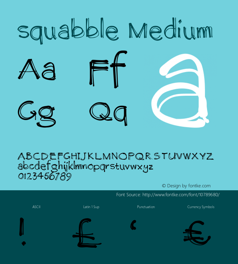 squabble Medium Version 001.000 Font Sample