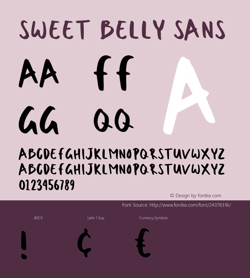 SweetBelly-Sans Version 1.000;PS 001.000;hotconv 1.0.88;makeotf.lib2.5.64775 Font Sample