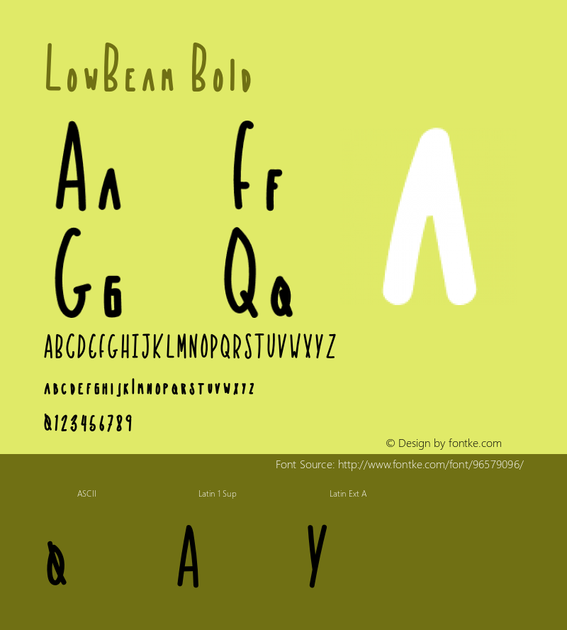 LowBeam Bold Version 1.002;Fontself Maker 3.4.0 Font Sample