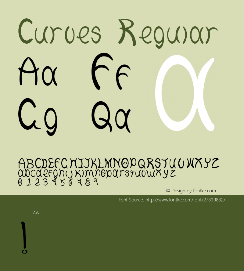 Curves Version 001.000 Font Sample