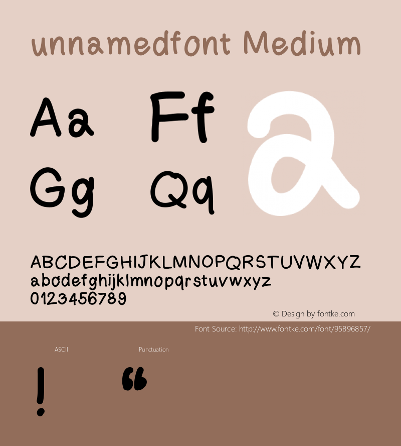 unnamedfont Version 001.000 Font Sample