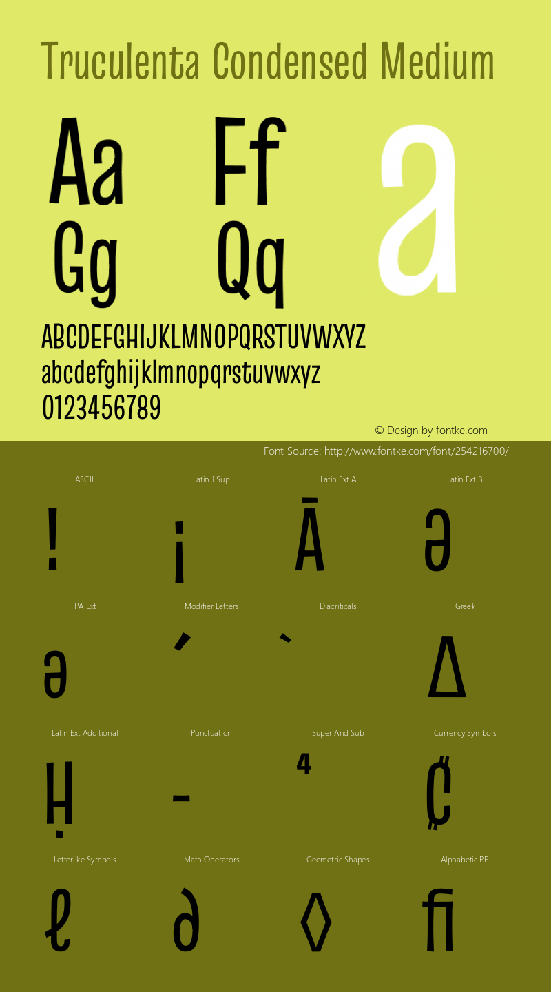 Truculenta Condensed Medium Version 1.002图片样张