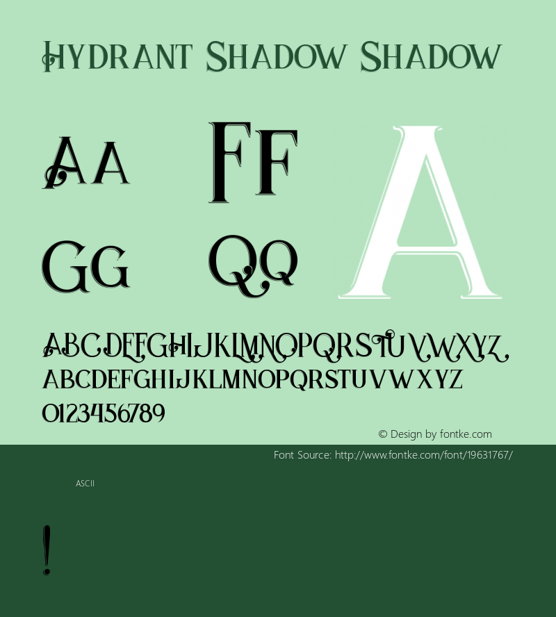 Hydrant Shadow Version 1.000 Font Sample