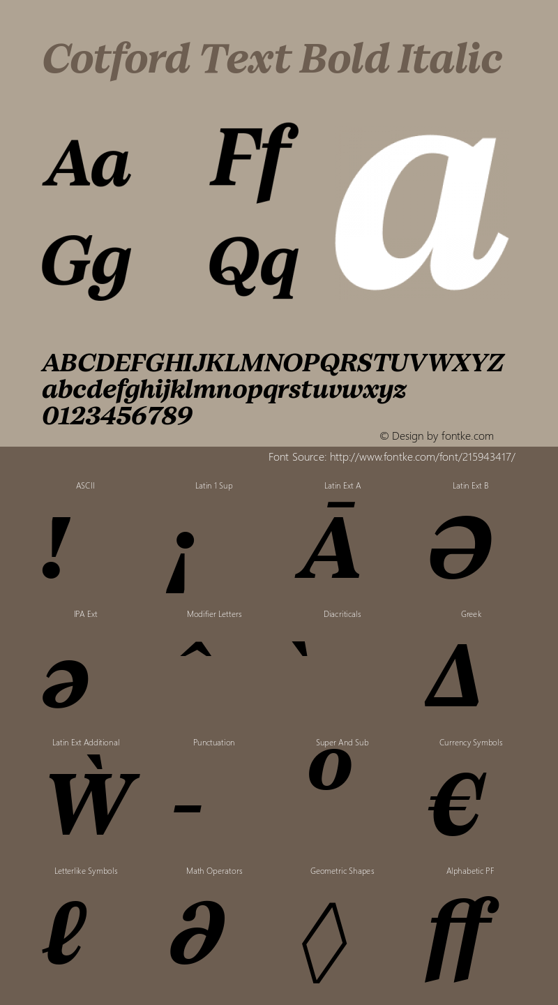 Cotford Text Bold Italic Version 1.00图片样张