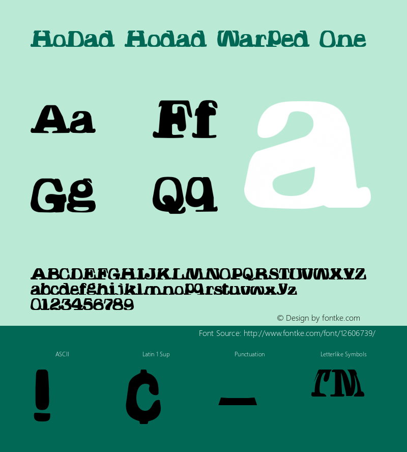 HoDad Hodad Warped One Version 1.0 Font Sample