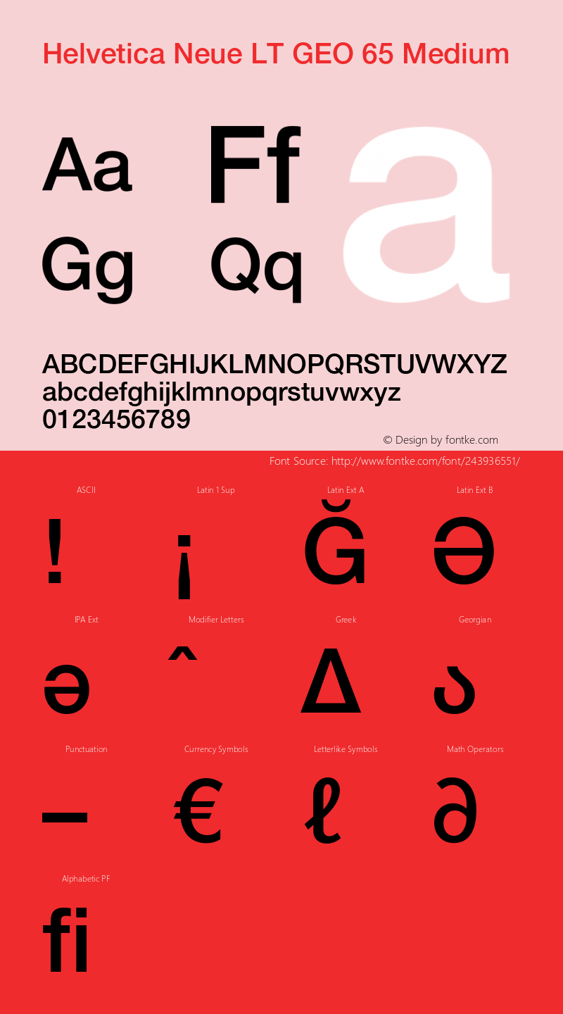 Helvetica Neue LT GEO 65 Medium Version 1.00图片样张