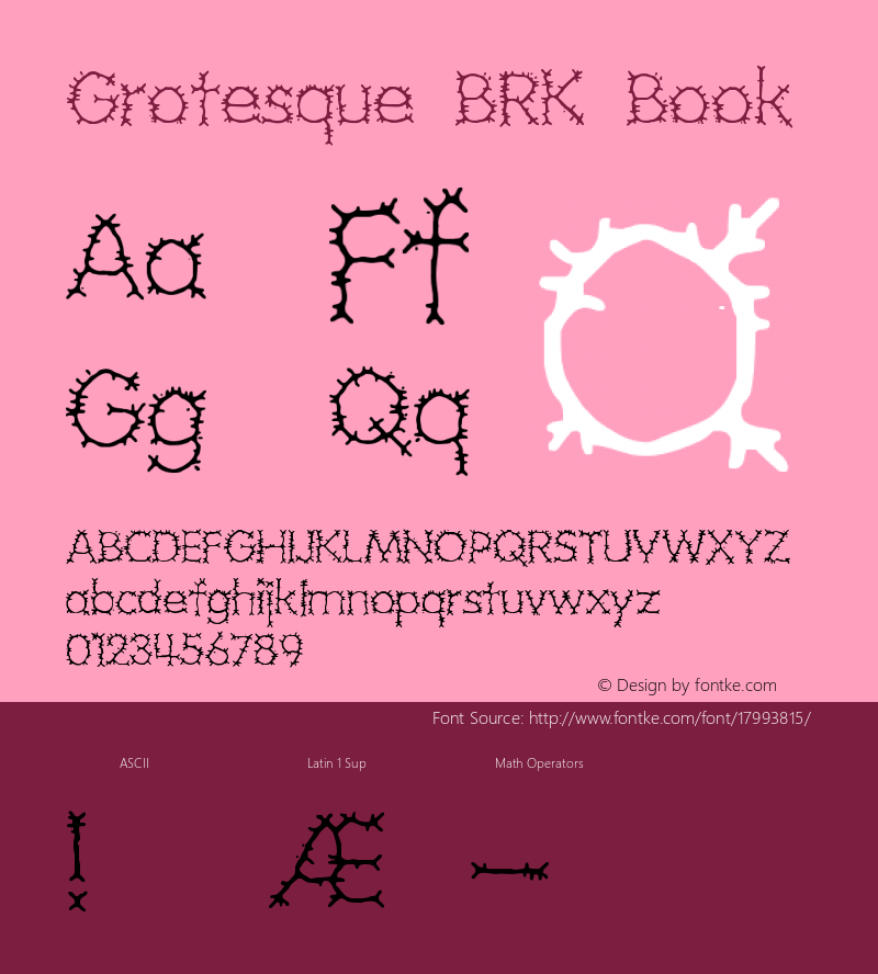 Grotesque BRK Book Version 1.18 Font Sample