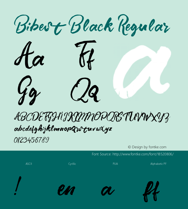 Bibest Black Regular Version 1.000 Font Sample