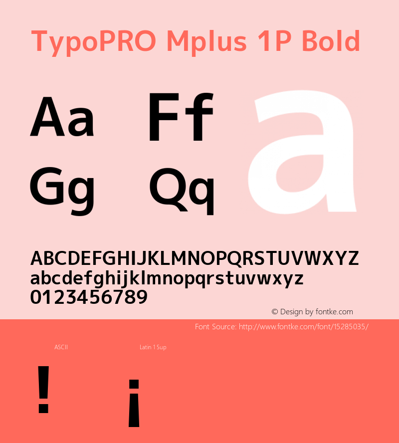 TypoPRO Mplus 1P Bold Version 1.059 Font Sample