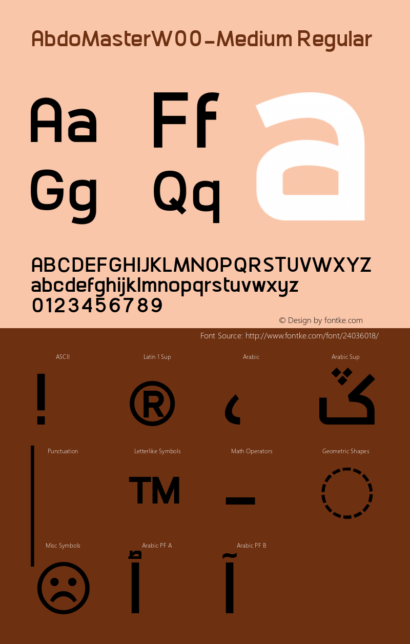 Abdo Master W00 Medium Version 2.90 Font Sample