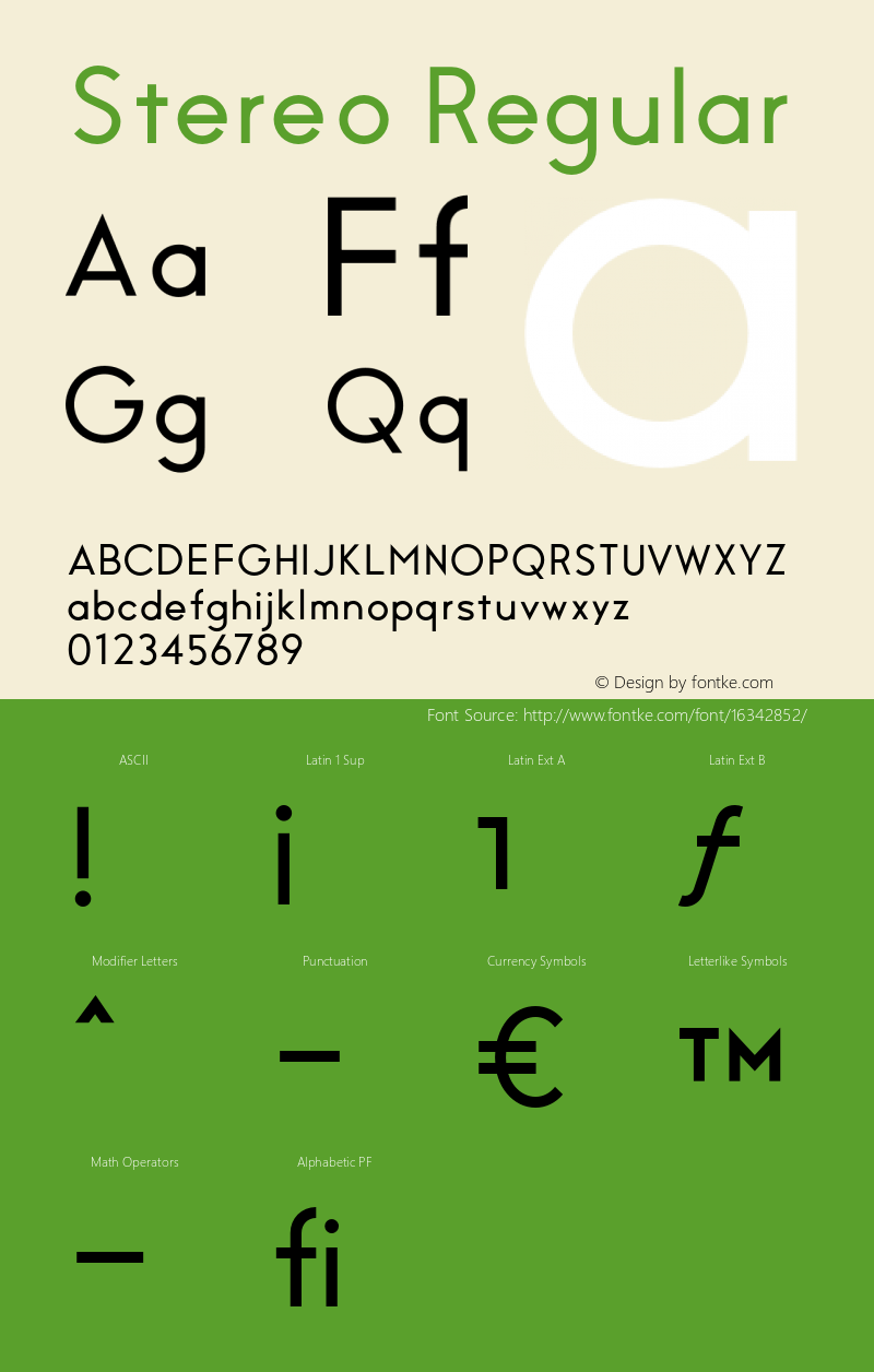 Stereo Regular 1.000 Font Sample