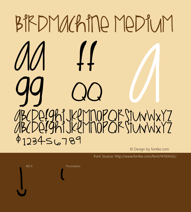 BirdMachine Medium Version 001.000 Font Sample