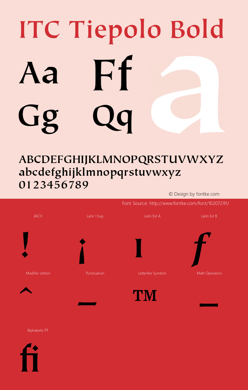 ITC Tiepolo Bold 001.000 Font Sample