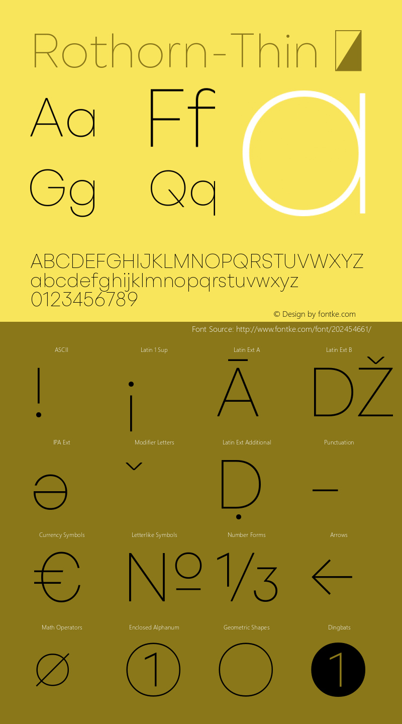 ☞Rothorn Thin Version 1.000;FEAKit 1.0; ttfautohint (v1.5);com.myfonts.easy.rohh.rothorn.thin.wfkit2.version.5M6N图片样张