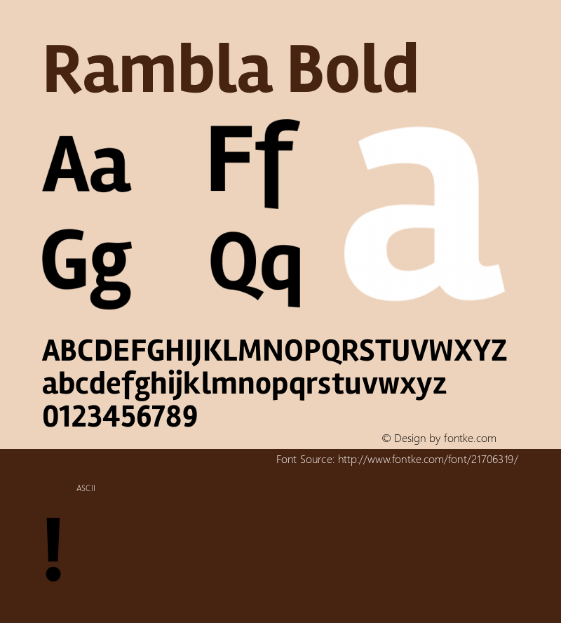 Rambla Version 1.0 Font Sample