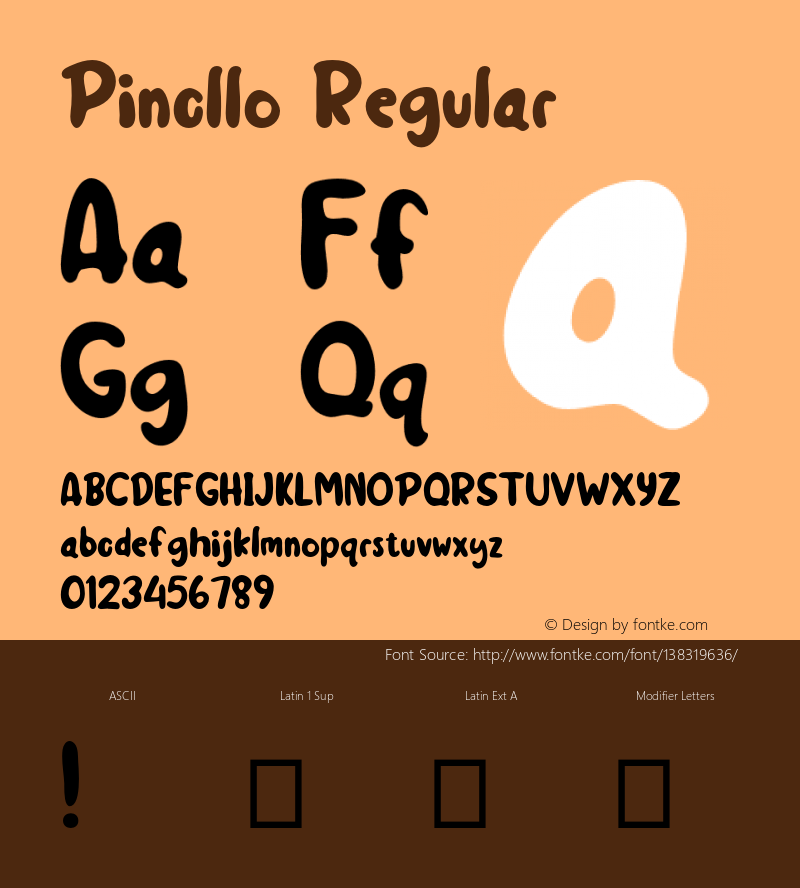 Pincllo Version 001.000 Font Sample