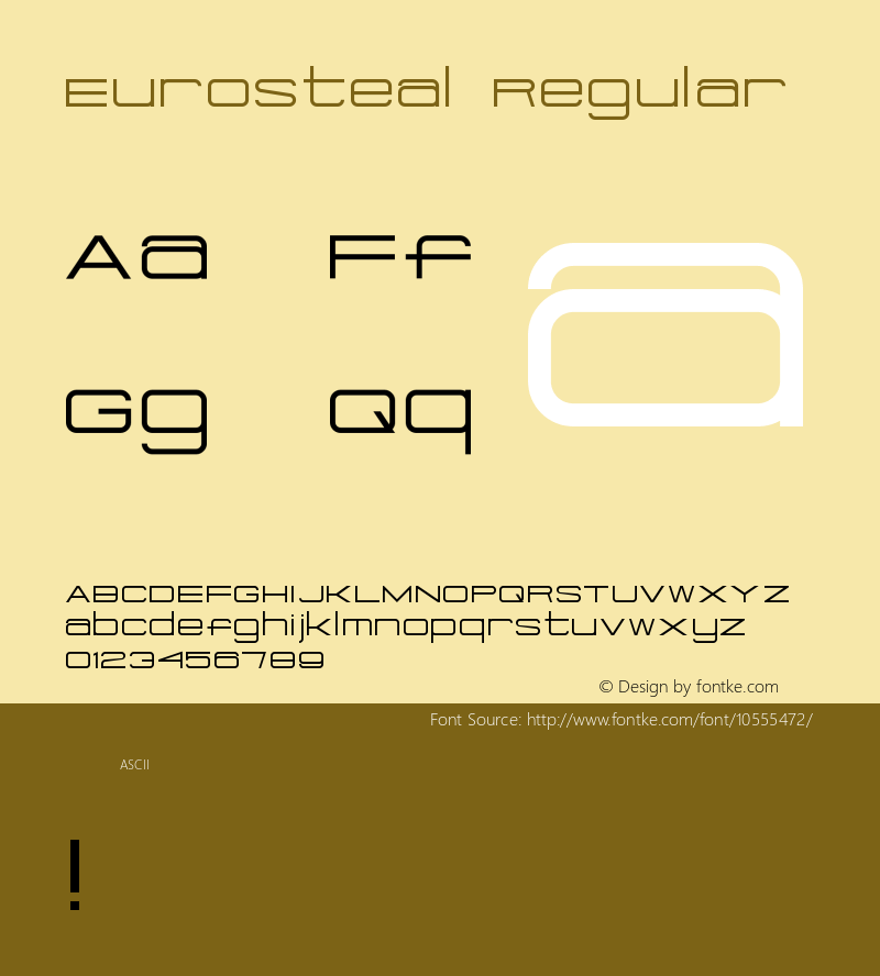 Eurosteal Regular Version 1.0 Font Sample