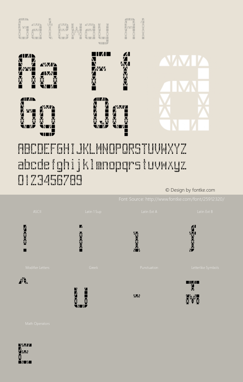 Gateway-A1 Version 001.000 Font Sample