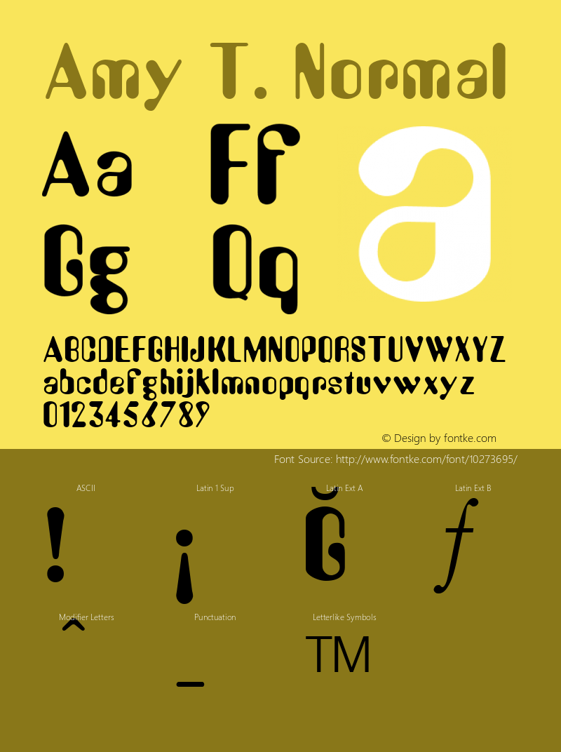 Amy T. Normal 001.003 Font Sample