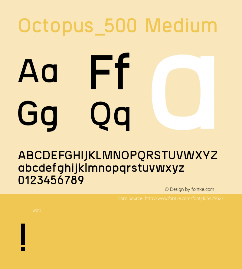 Octopus_500 Medium Version 1.0 Font Sample