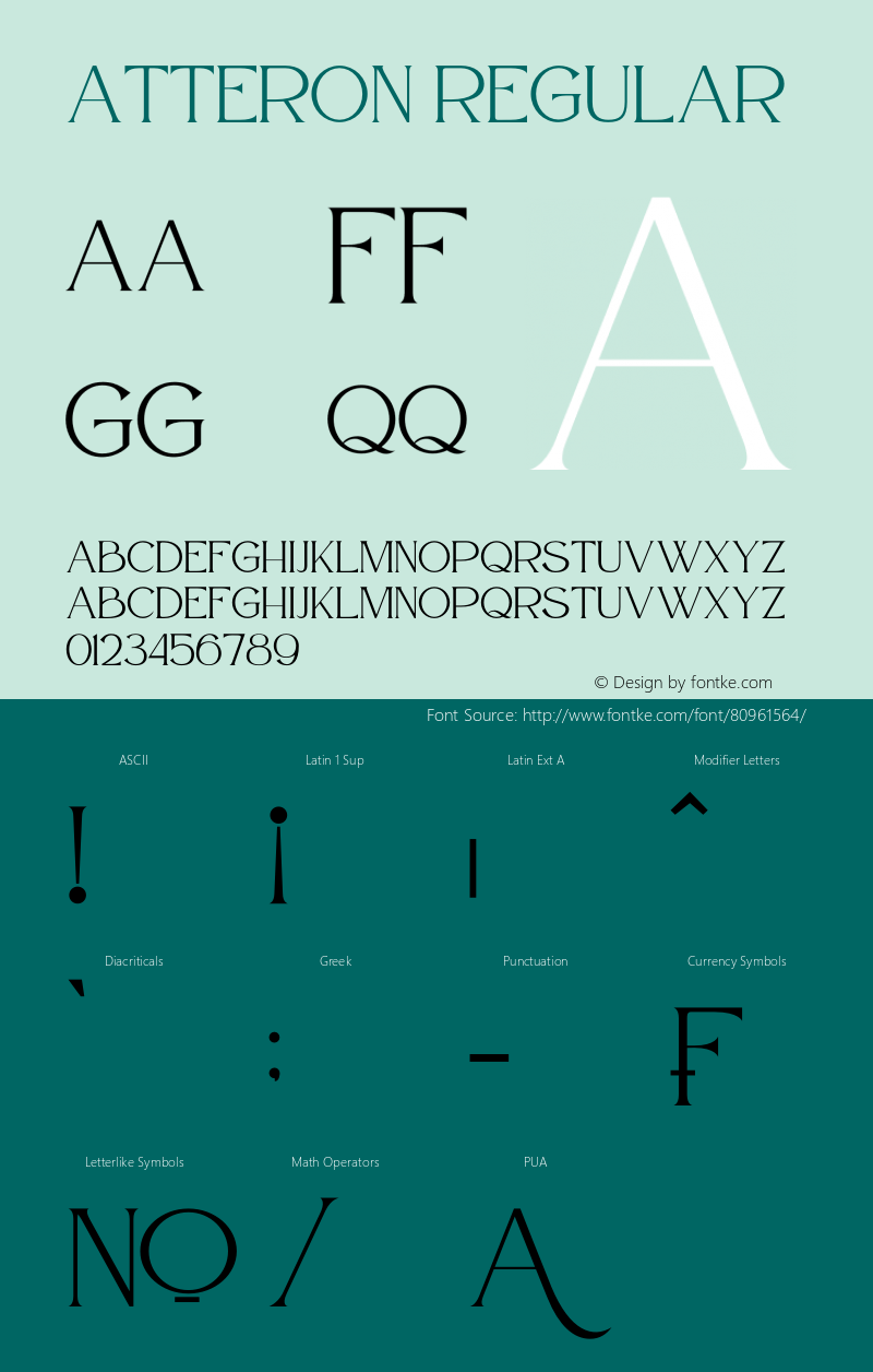 Atteron Version 1.00;October 18, 2020;FontCreator 12.0.0.2552 64-bit Font Sample