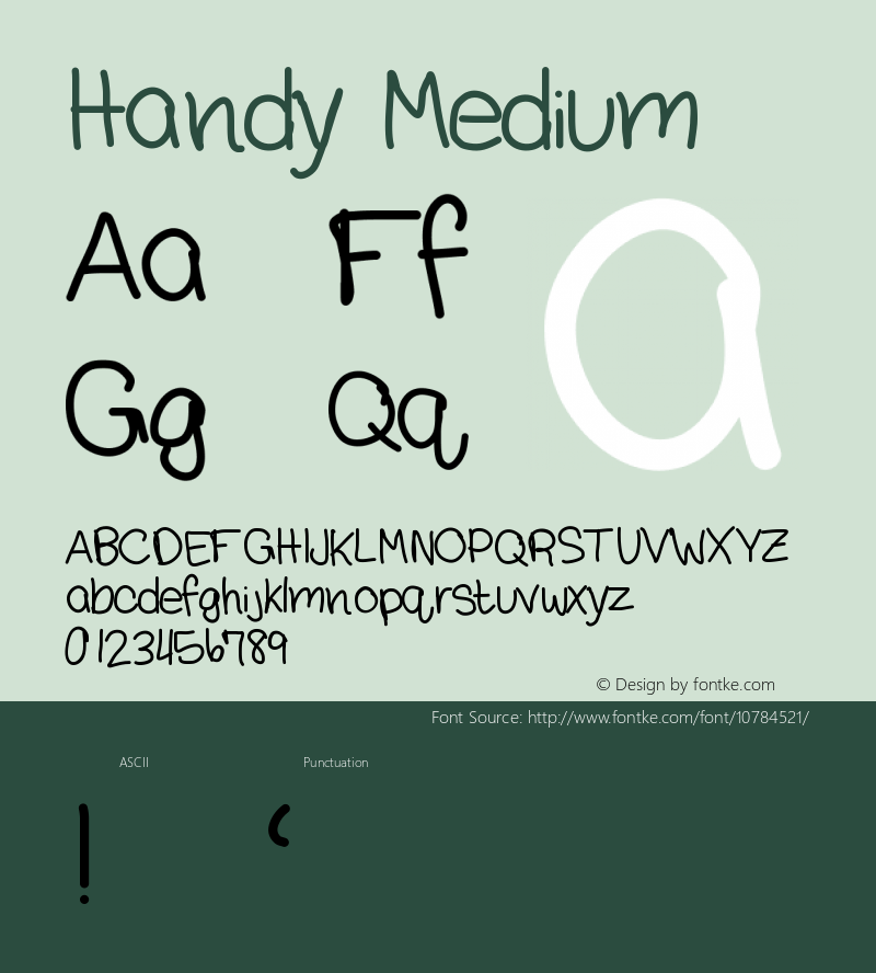 Handy Medium Version 001.000 Font Sample